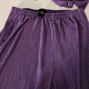 Two piece purple silk set